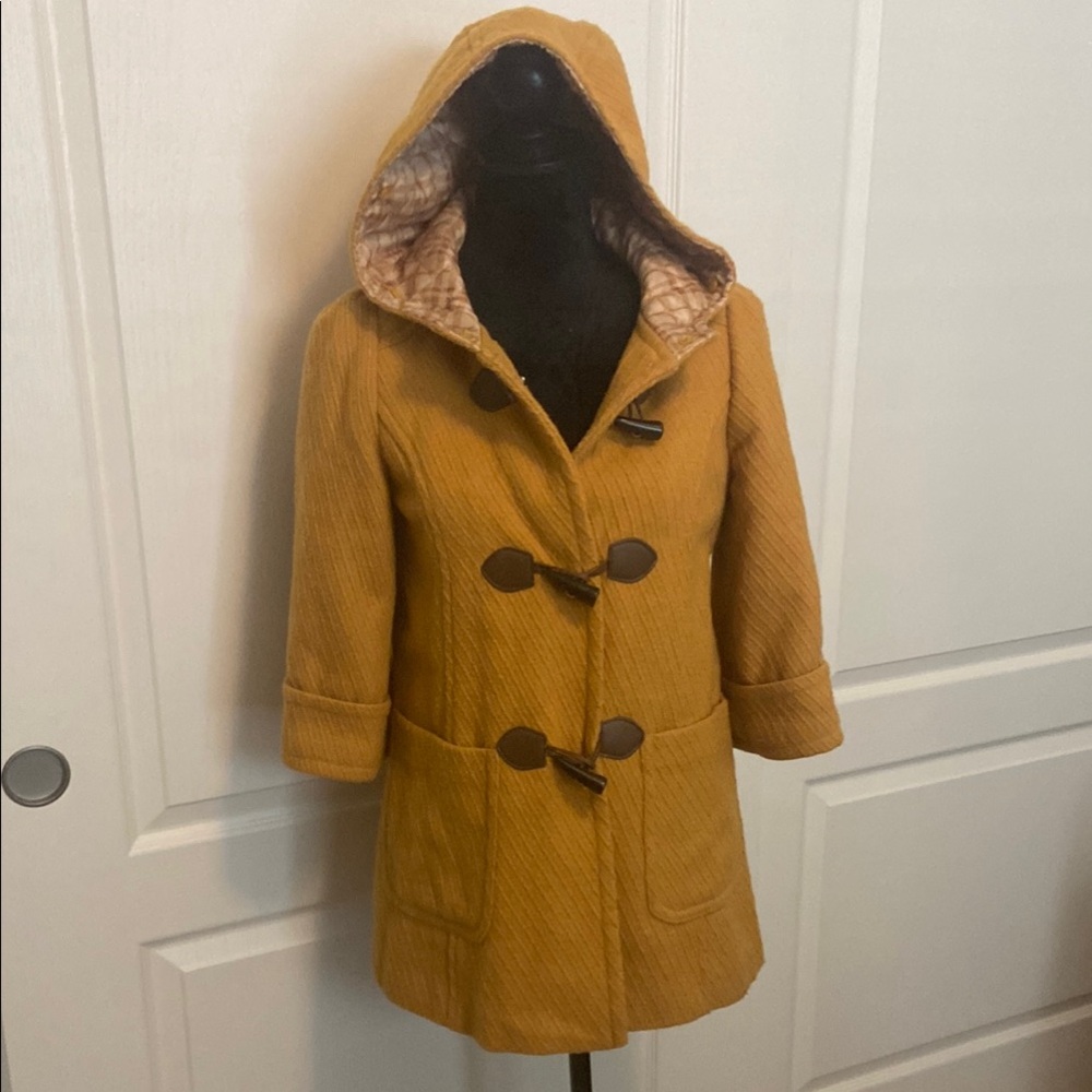 Women's Mustard Hooded Coat